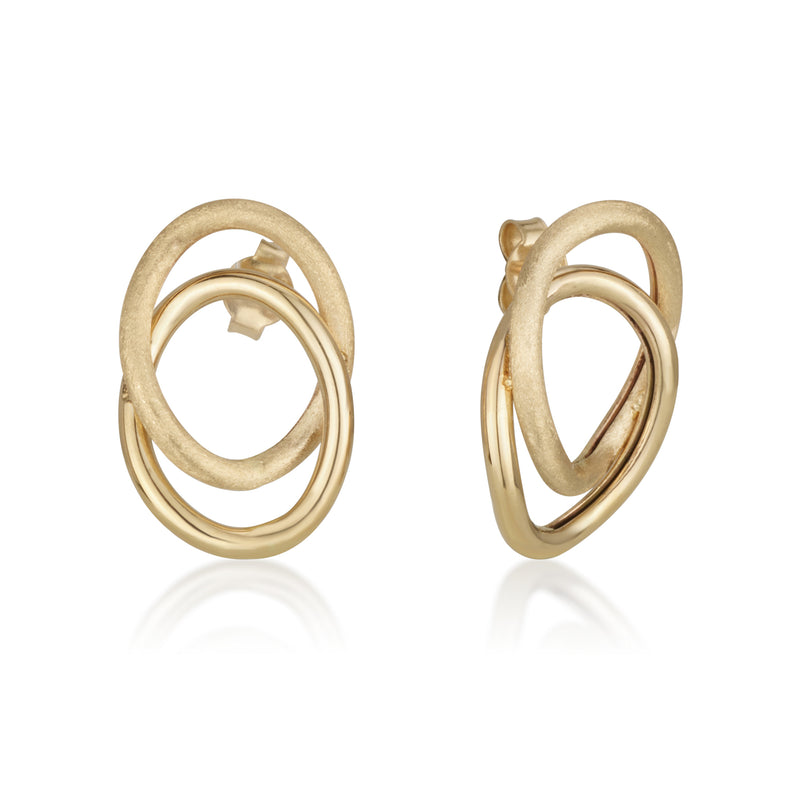 Earrings - Oval Cross Studs