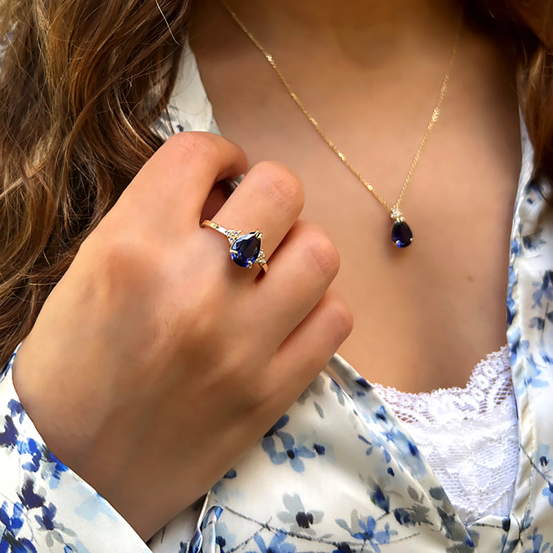Patrizia Drop Ring - Sapphire Spinel