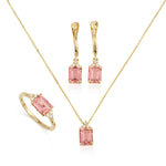 Patrizia Rectangle Necklace - Morganite Spinel