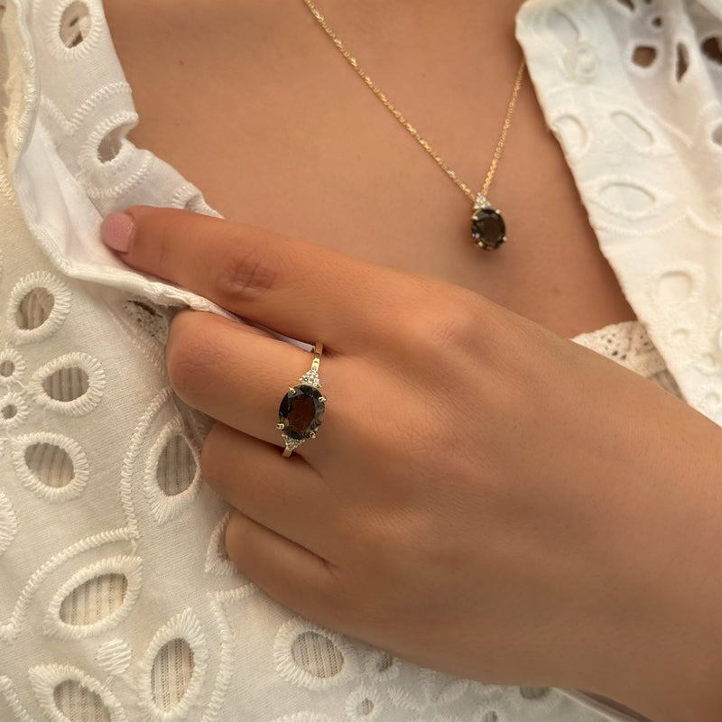 Patrizia Oval  Ring - Smoky
