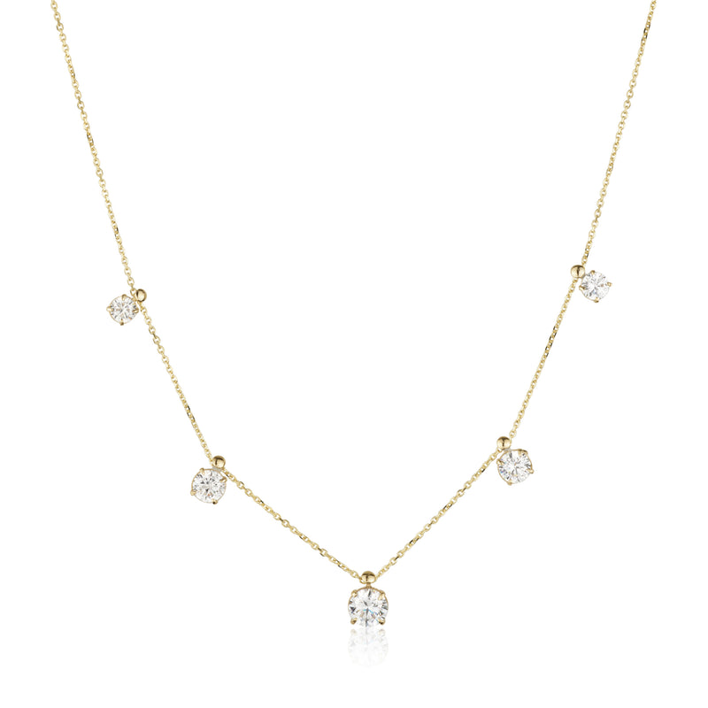 Necklace Sparkling - Five zircon stones