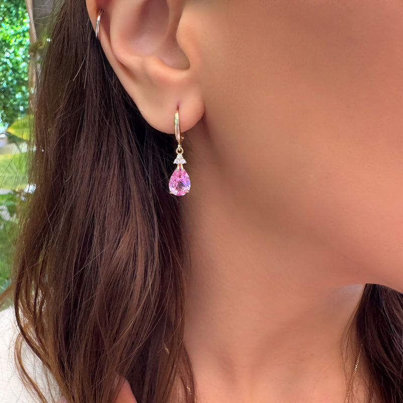 Patrizia Drop Earrings - Pink Spinel