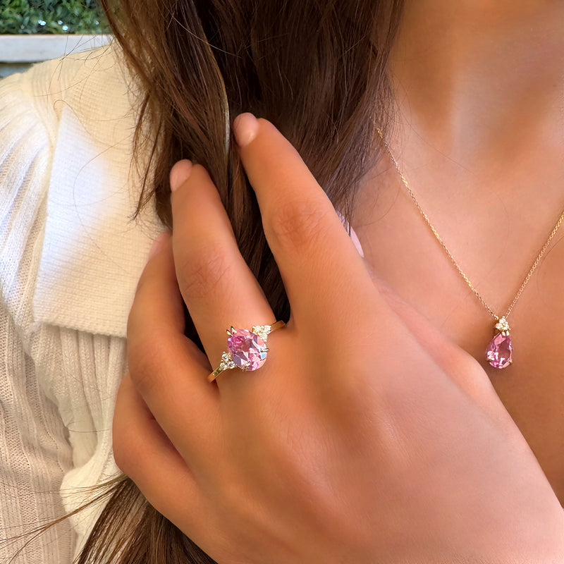 Patrizia Drop Necklace - Pink Spinel