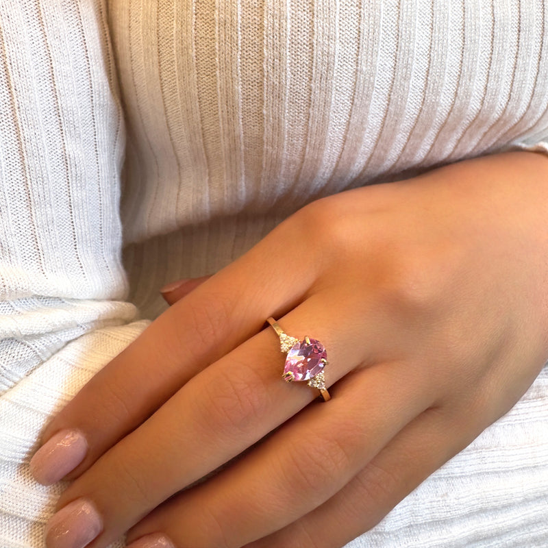 Patrizia Drop Ring - Pink Spinel
