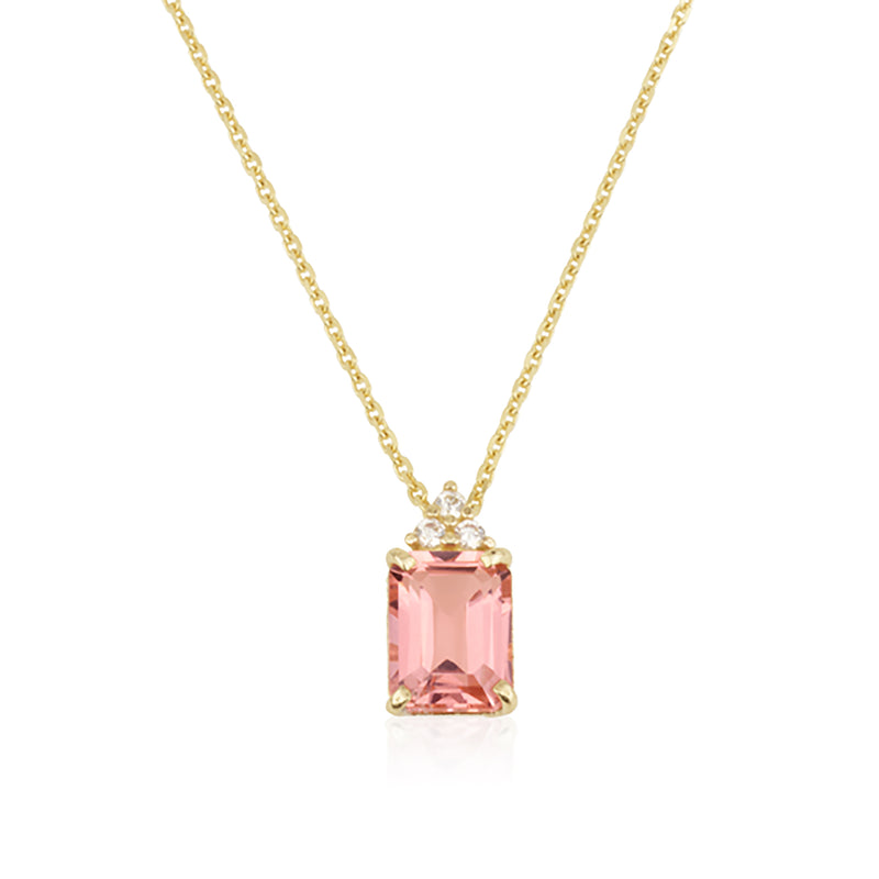 Patrizia Rectangle Necklace - Morganite Spinel