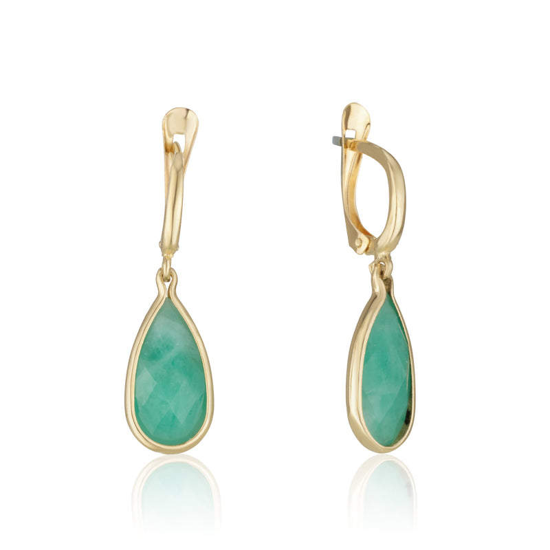 Vero Earrings - Natural Emerald