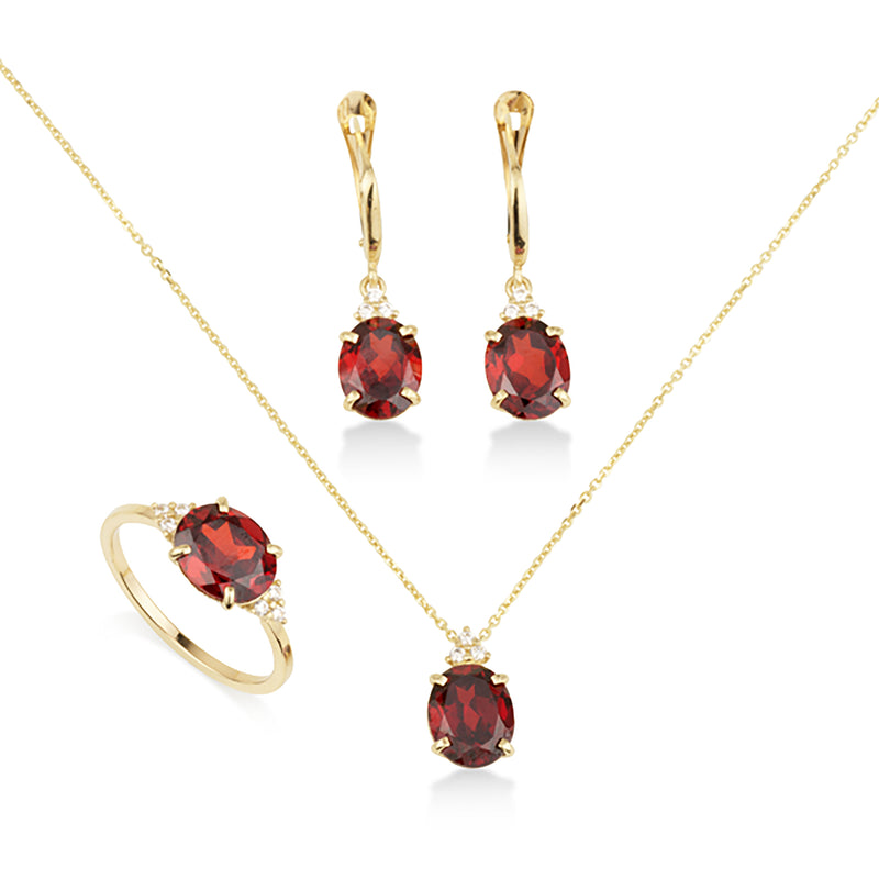 Patrizia Oval Earrings - Garnet C.z.