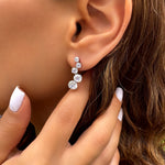 Sparkling white gold necklace - Five zircon stones