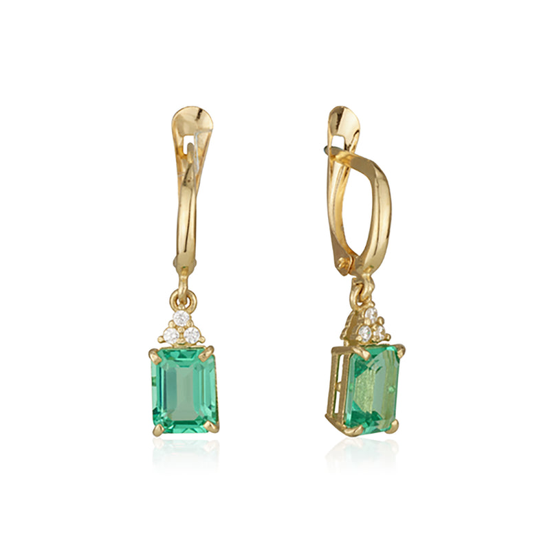 Patrizia Rectangle Earrings - Light Emerald Spinel