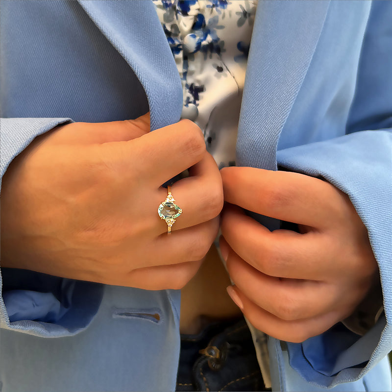 Patrizia Drop Ring - Blue Topaz
