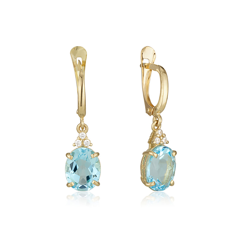 Patrizia Oval Earrings - Blue Topaz