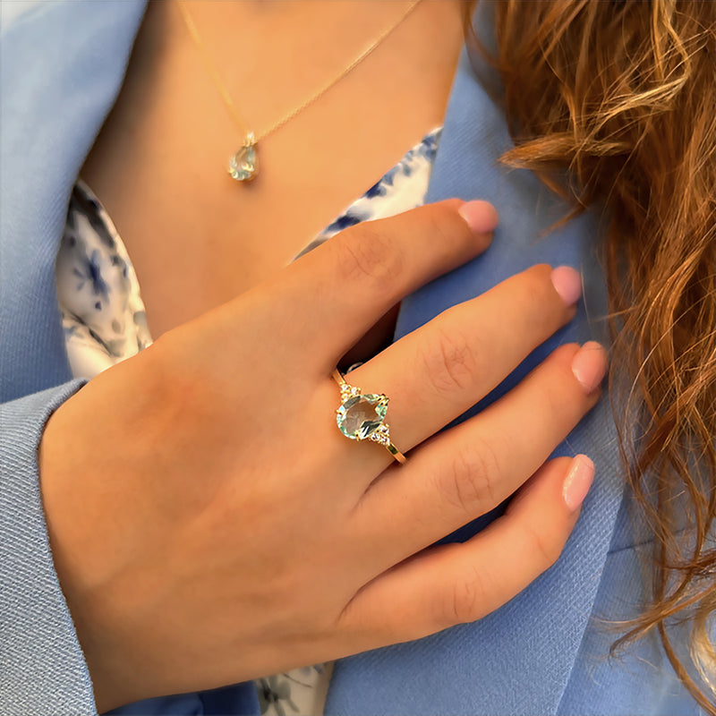 Patrizia Drop Ring - Blue Topaz