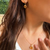 Amadora Short Earrings - Citrine