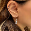Sparkling white gold earrings - Four zircon stones