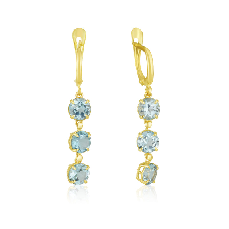 Amadora Long Earrings - Blue Topaz