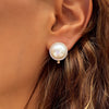 Gioia Omega Earrings - Pearl
