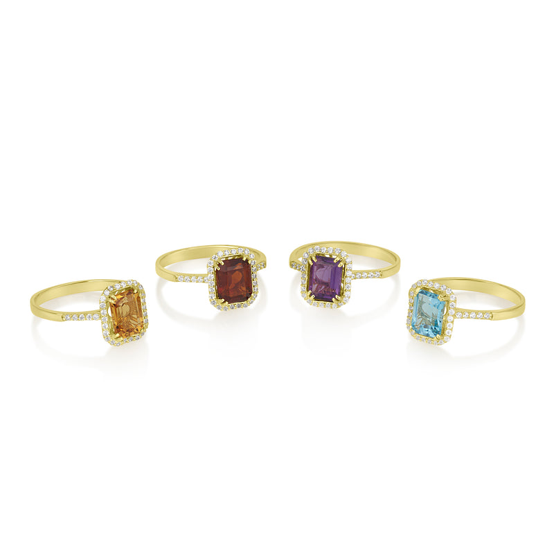 Vitalia - Rectangle Ring Citrine