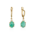Patrizia Oval  Earrings - Natural Emerald