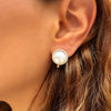 Gioia Omega Earrings - Pearl