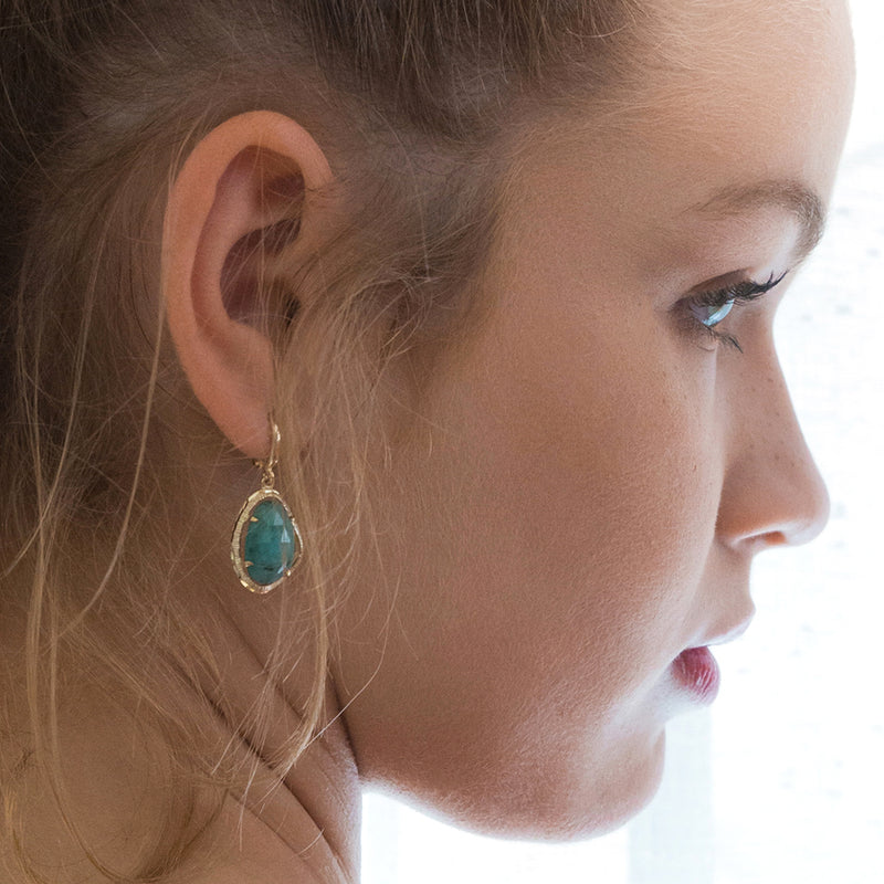 Sandrino Earrings - Natural Emerald