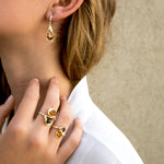 Jolanda Long Earrings - Citrine