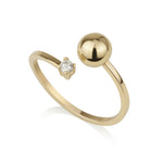 Ring - ball with diamond