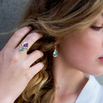 Jolanda Ring -  Blue Topaz and Amethyst