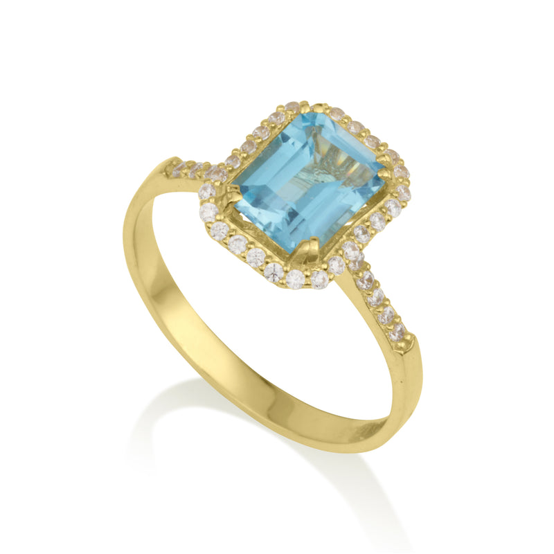 Vitalia - Rectangle Ring Blue Topaz