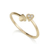Ring - Heart yellow diamonds
