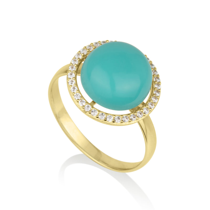 Donatella Ring - Turquoise and zircons