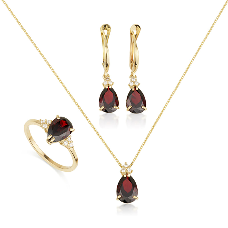 Patrizia Drop Necklace - Garnet C.z.