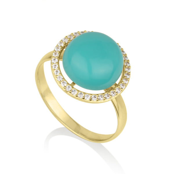 Donatella Ring - Turquoise and zircons