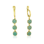 Amadora Long Earrings - Natural Emerald