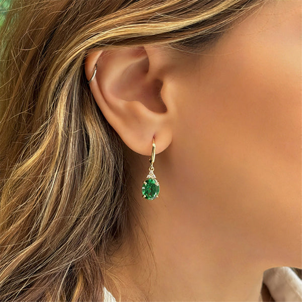 Patrizia Oval  Earrings - Emerald Spinel
