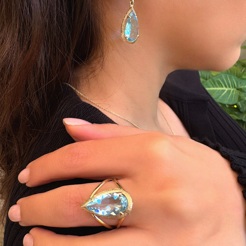 Mea Earrings - Blue Topaz