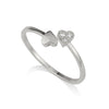 Ring - Heart with diamonds