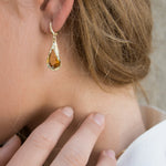 Jolanda Long Earrings - Citrine