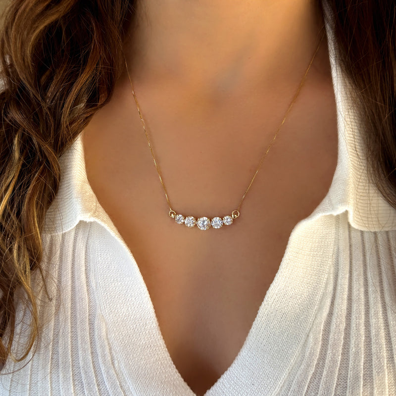 Necklace Sparkling - Five zircon stones