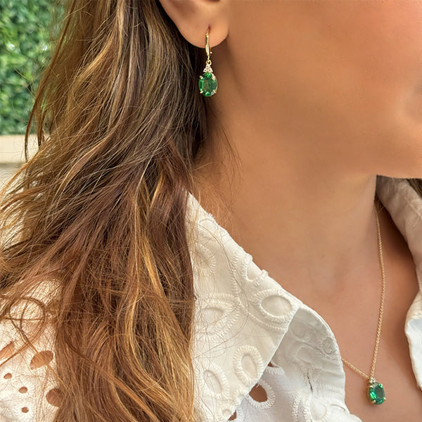 Patrizia Oval  Earrings - Emerald Spinel