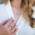 Jolanda Ring -  Blue Topaz and Amethyst
