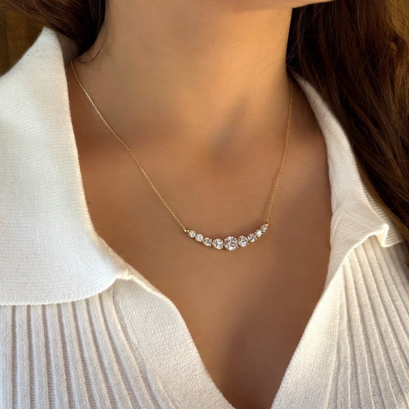 Necklace Sparkling - Nine zircon stones