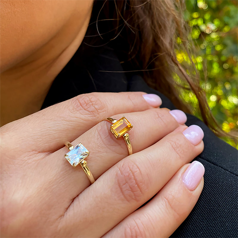 Rectangle Ring - Citrine