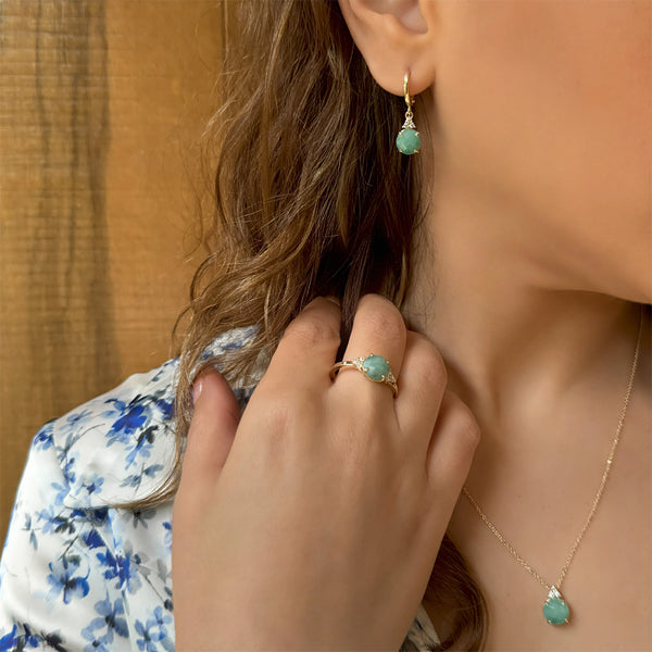 Patrizia Round Necklace - Natural Emerald