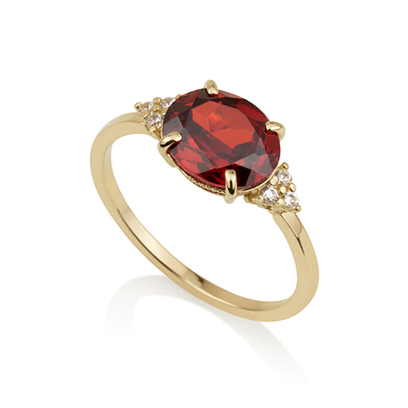 Patrizia Oval  Ring - Garnet C.z.