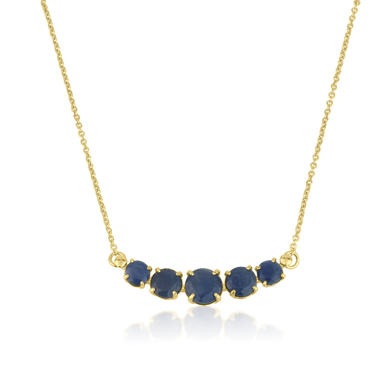 Amadora Necklace five stone - Natural Sapphire