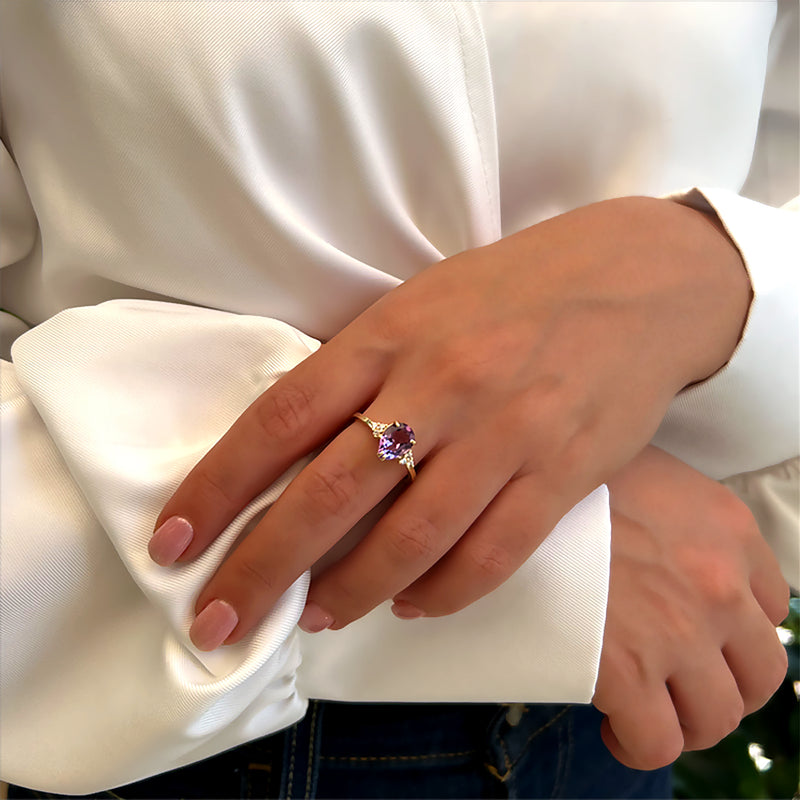 Patrizia Drop Ring - Amethyst