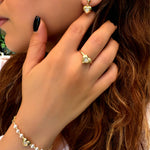Ring - Heart with zircons