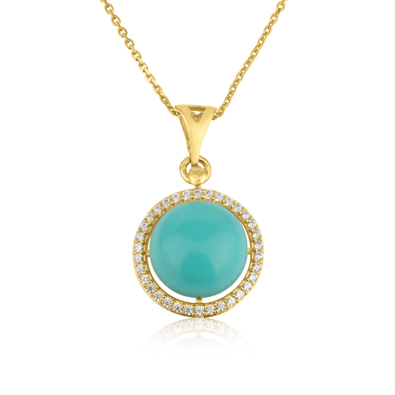Donatella Necklace - Turquoise and zircons