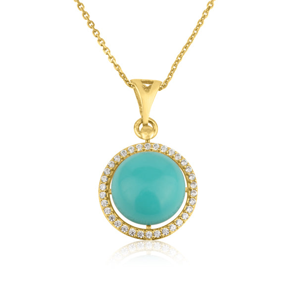 Donatella Necklace - Turquoise and zircons