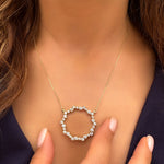 Sparkling yellow gold necklace - zircon stones